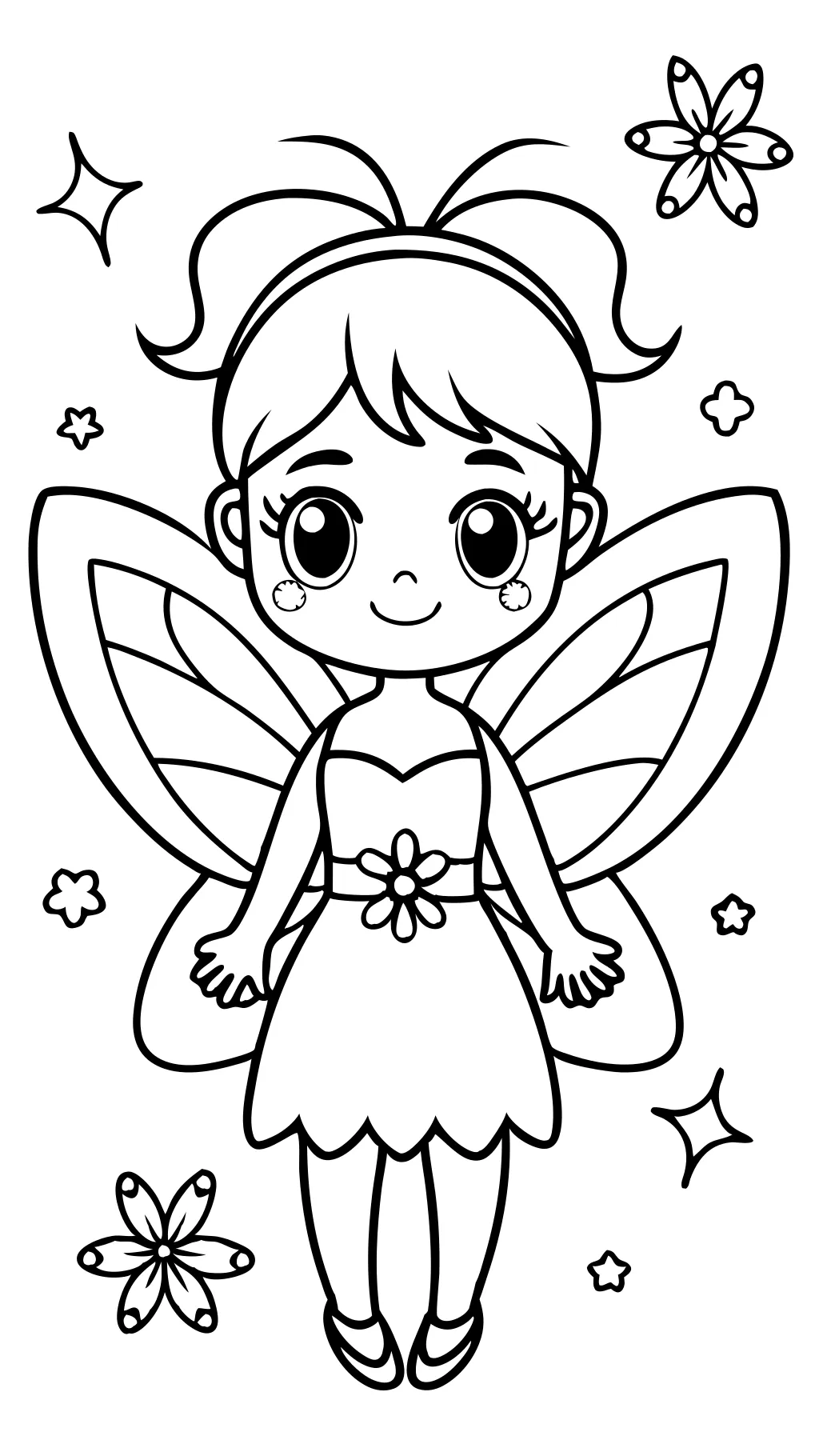 coloriages de fées mignons faciles